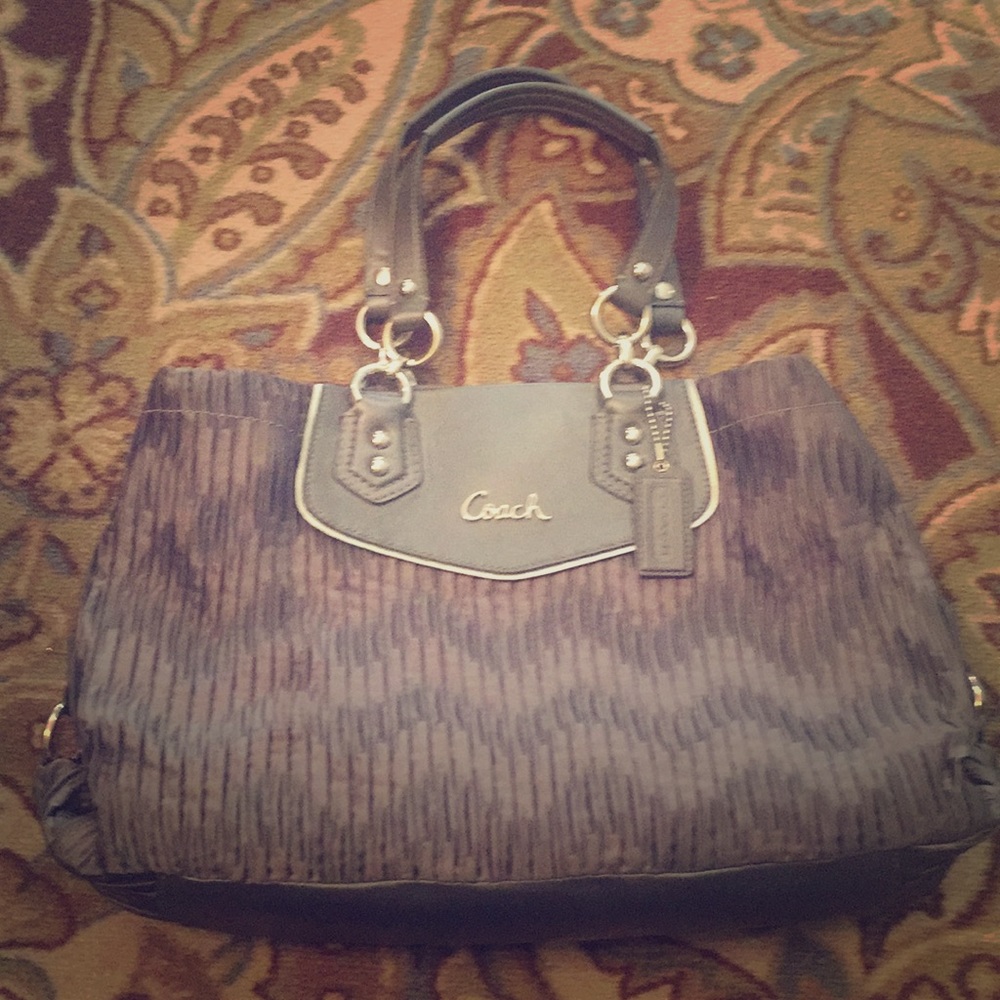 Authentic Coach Gray satin purse and coach wallet